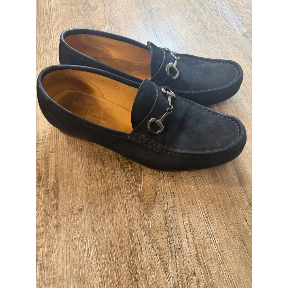 Beckett Simonon Beaumont Horsebit Loafers Mens 11 Black Suede Leather Sole Shoes